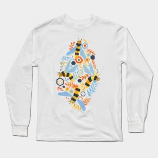 Friendly Gouache Bees Long Sleeve T-Shirt